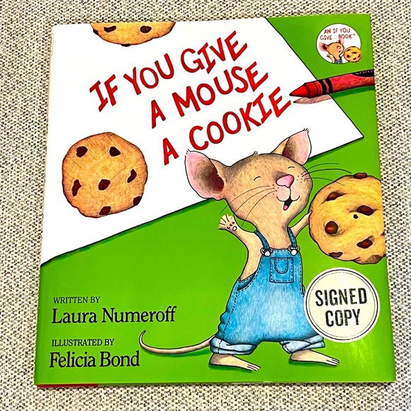 Children’s Hardback Book with Cover If You Give a Mouse a Cookie 8-1/4” - Picture 1 of 9